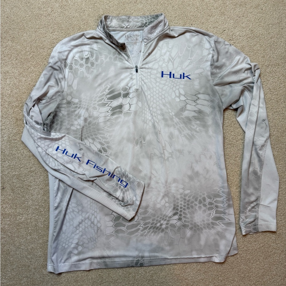 Huk Light Gray Patterned Long Sleeve Shirt